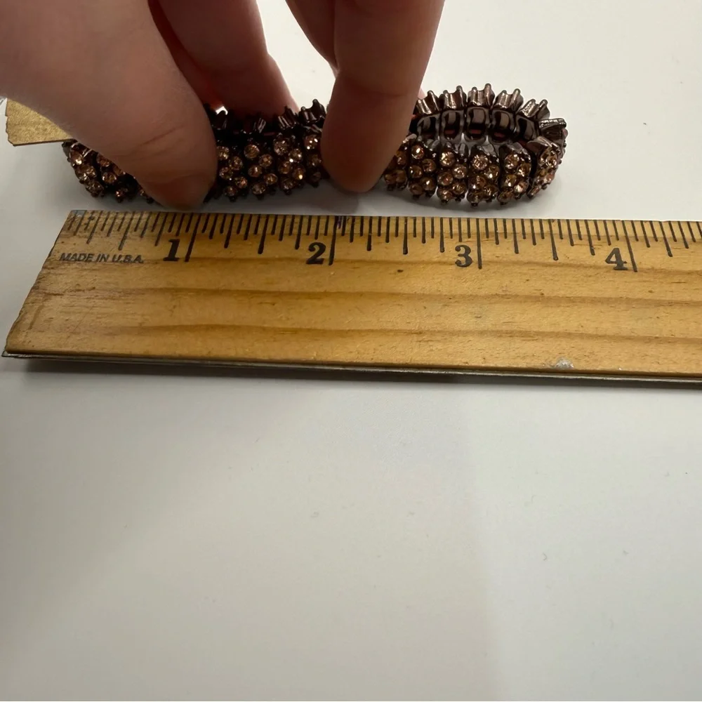 Monet Rose Gold Brown Rhinestone Stretch Bracelet - Picture 5 of 8